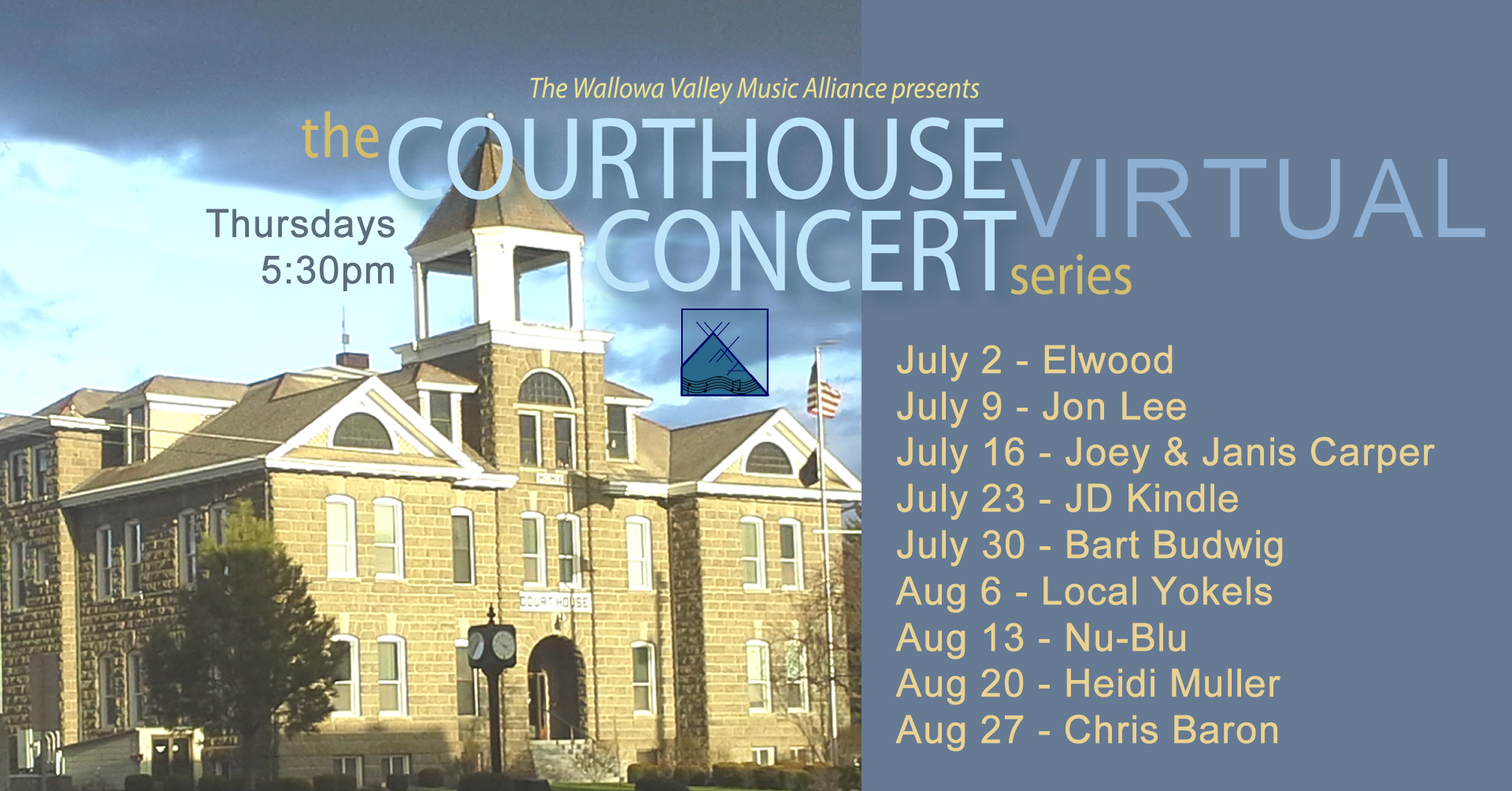 Courthouse Concerts go VIRTUAL! Wallowa Valley Music Alliance
